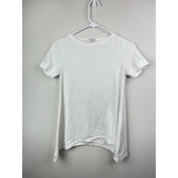 Brunello Cucinelli White Monili Beaded Tee Womens S Asymmetrical Luxury Designer